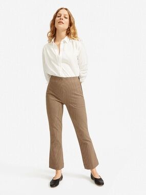 Everlane Brown Houndstooth Kick Crop Work Pant